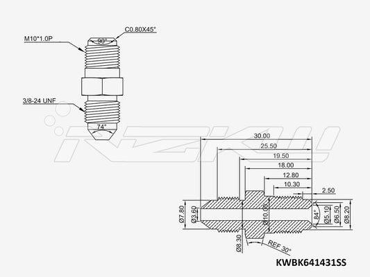 NZKW Stainless Steel Inverted Flare Brake Adapters-NZKW Australia